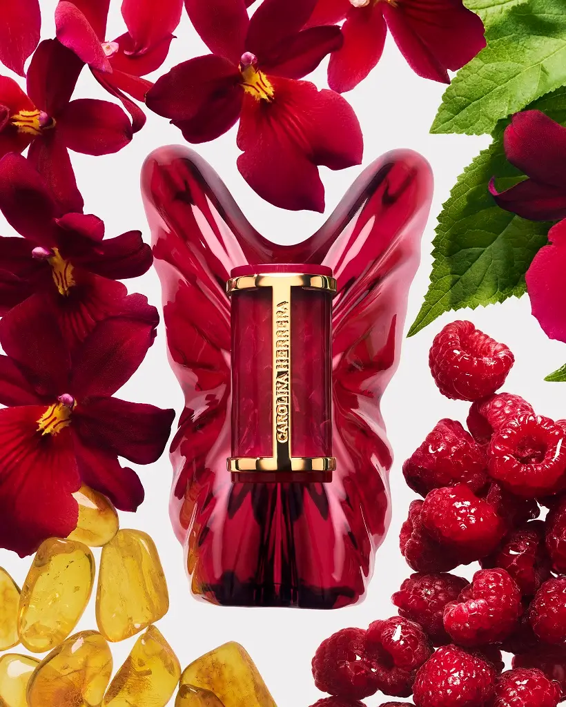 LaBombaIntensa Ingredient نت های بویایی عطر کارولینا هررا لا بومبا اینتنس توت قرمز ارکیده کهربا